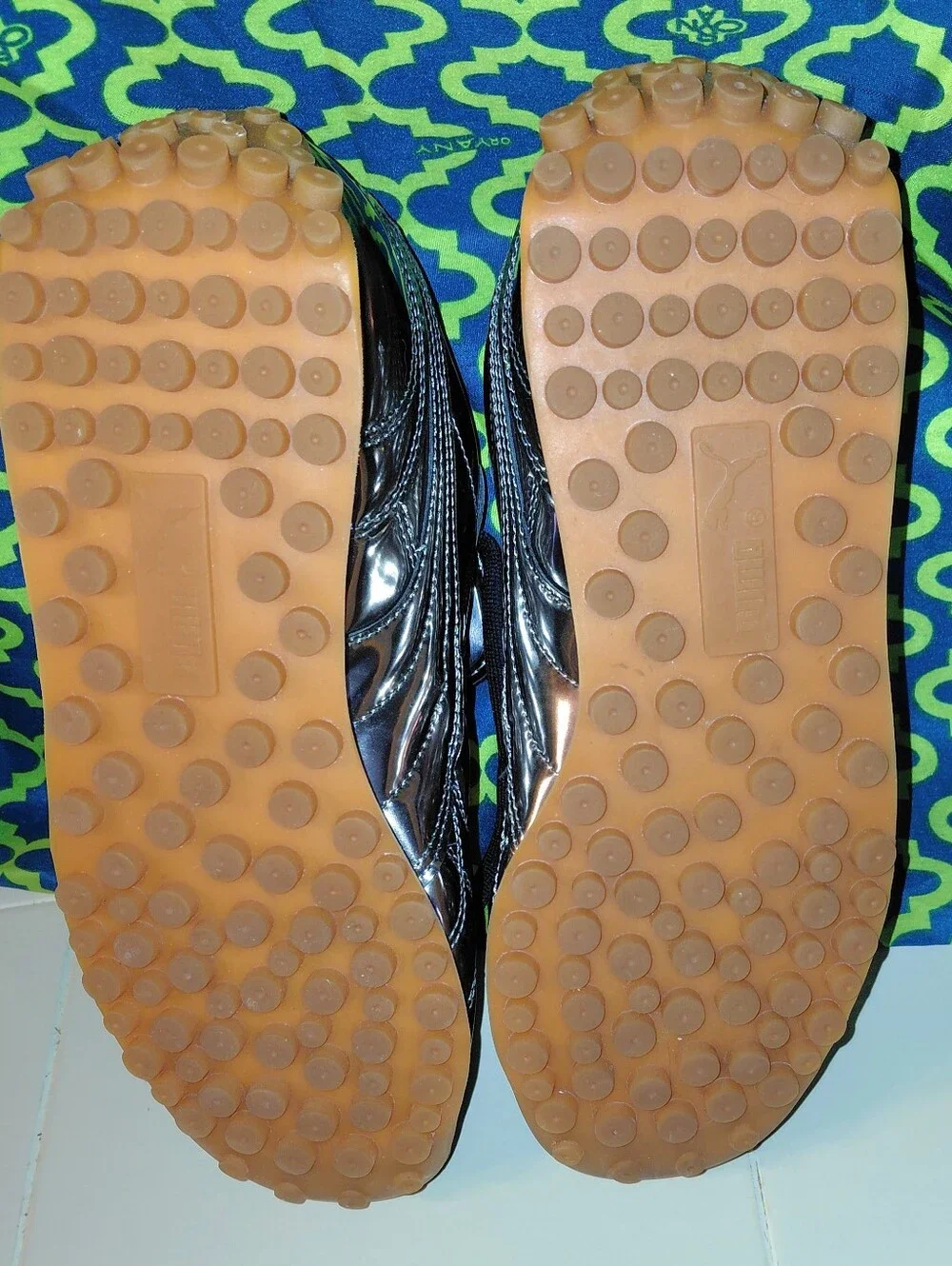 Puma Fenty Women’s Metallic Silver Low-Top Sneakers with Gum Outsole Size 8